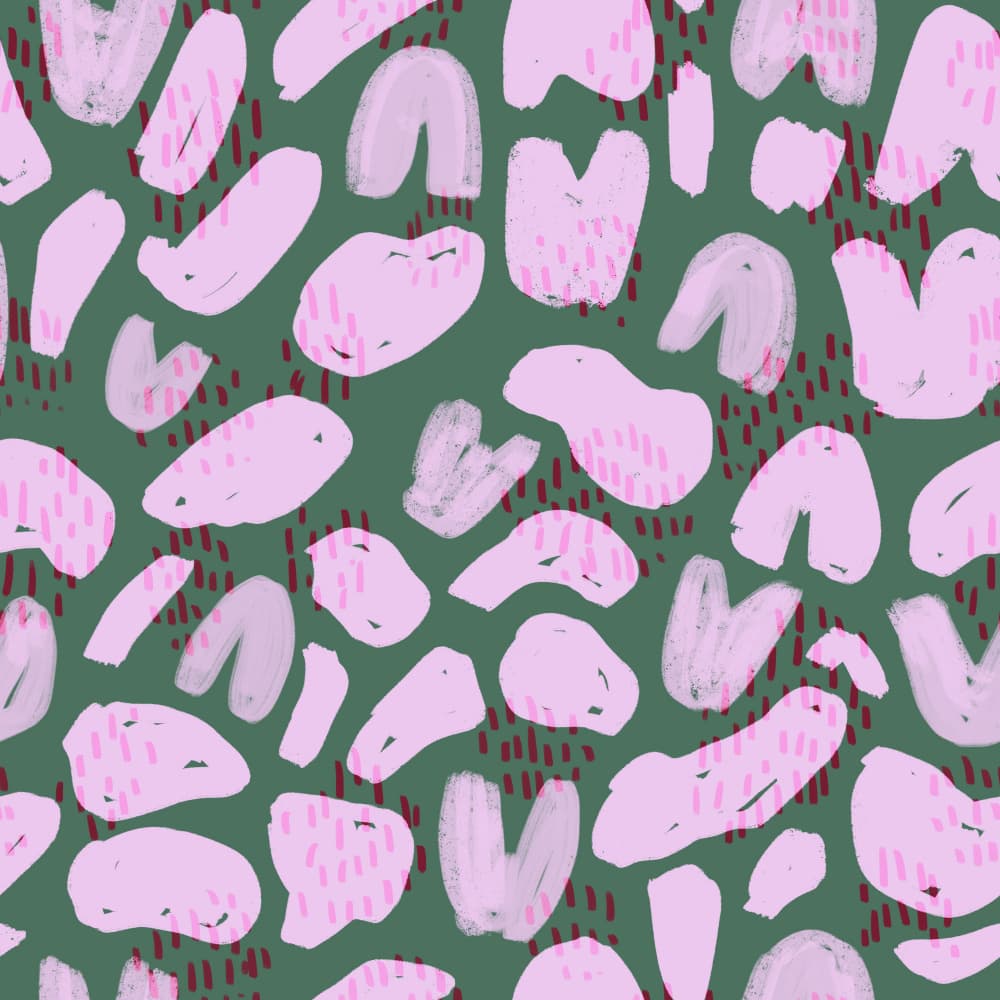 Pink Green Abstract Shapes by Charlotte Trudgett — canvas wall art