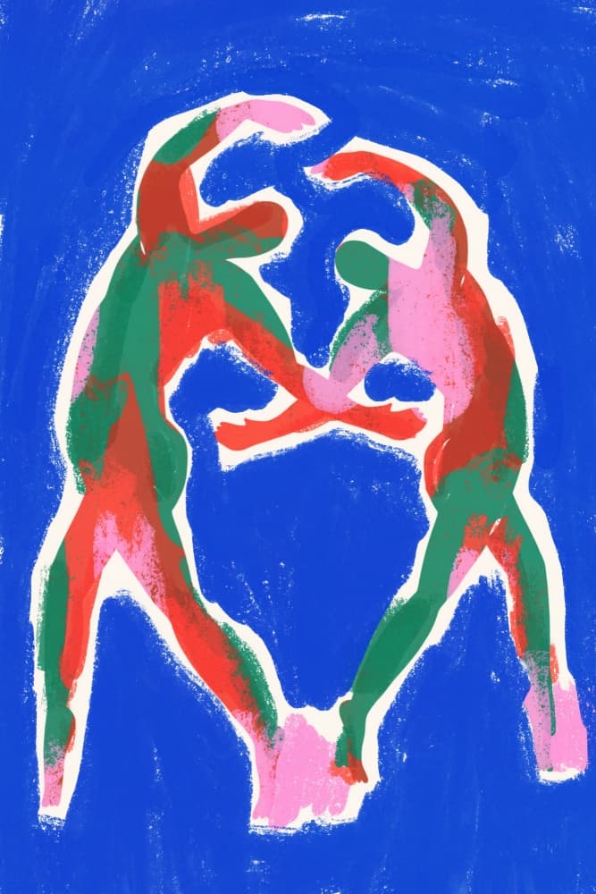Vibrant Dance Figures by Treechild — canvas wall art