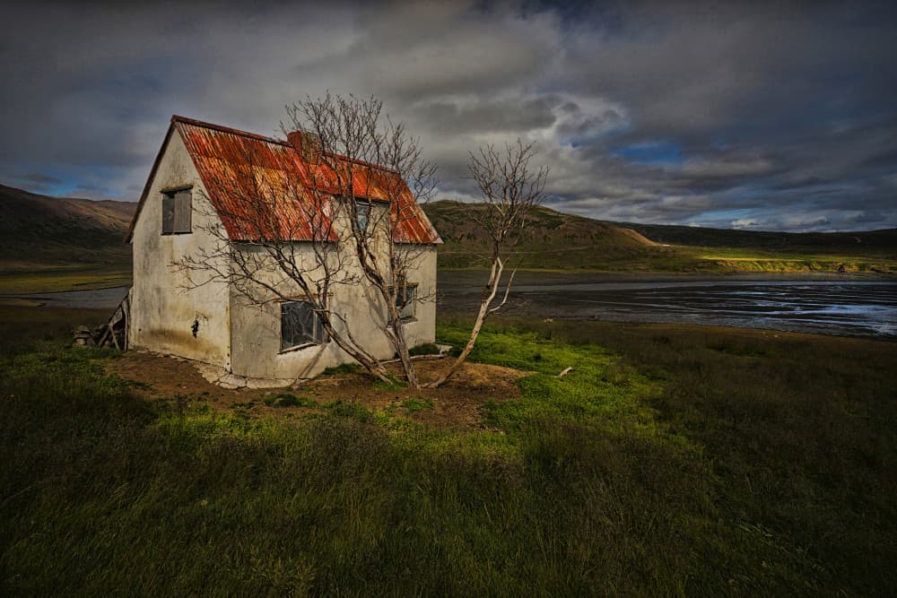 Moody Lakeside House by Þorsteinn H. Ingibergsson — canvas wall art