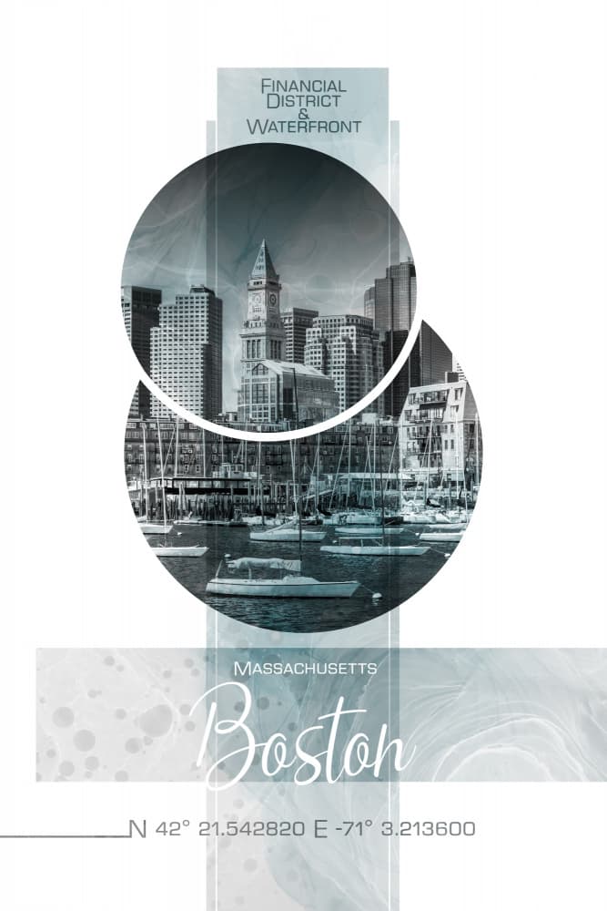Boston Harbor Skyline by Melanie Viola — canvas wall art