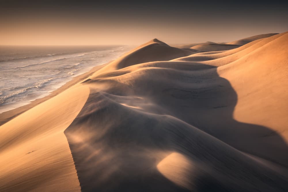 Golden Coastal Dunes by Karol Nienartowicz — canvas wall art