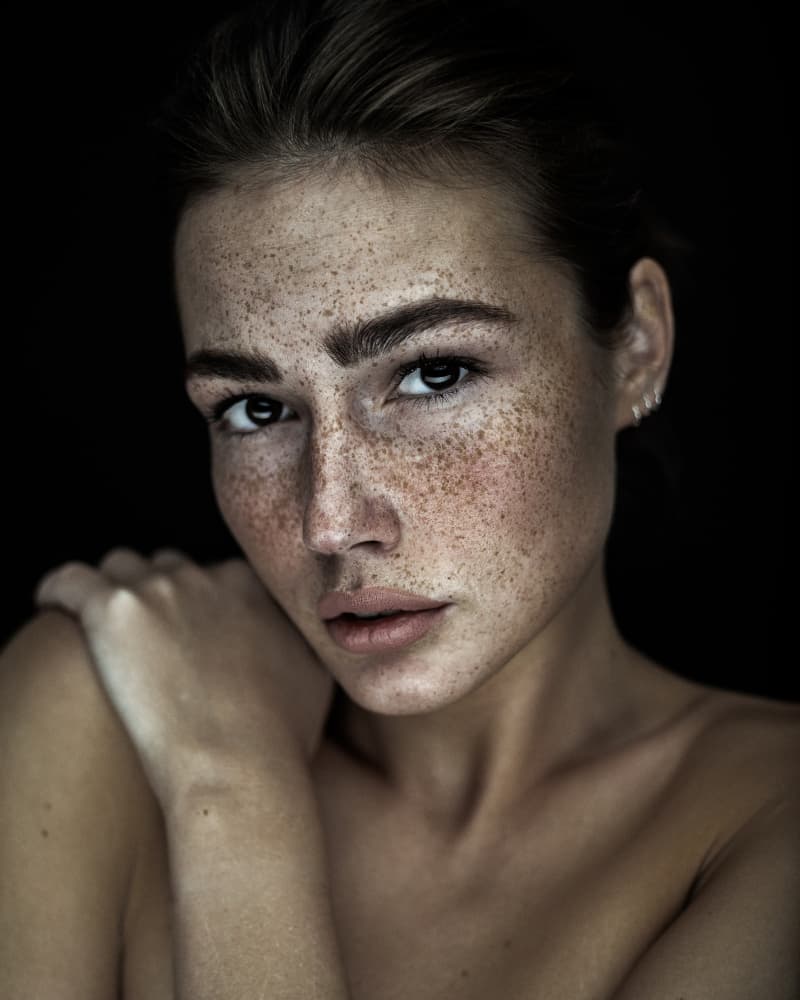 Intense Freckled Gaze by Martin Krystynek MQEP — canvas wall art