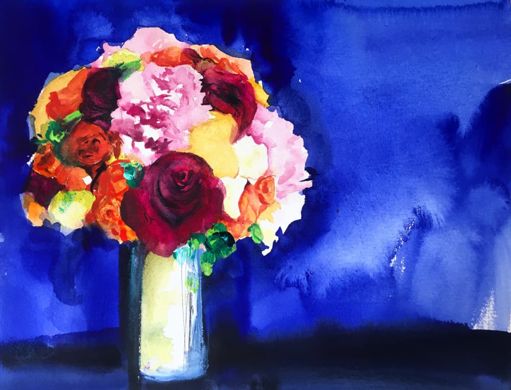 Vibrant Floral Bouquet by Christine Lindstrom — canvas wall art
