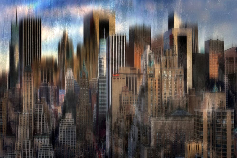 Dreamy City Skyline by Hans-Wolfgang Hawerkamp — canvas wall art