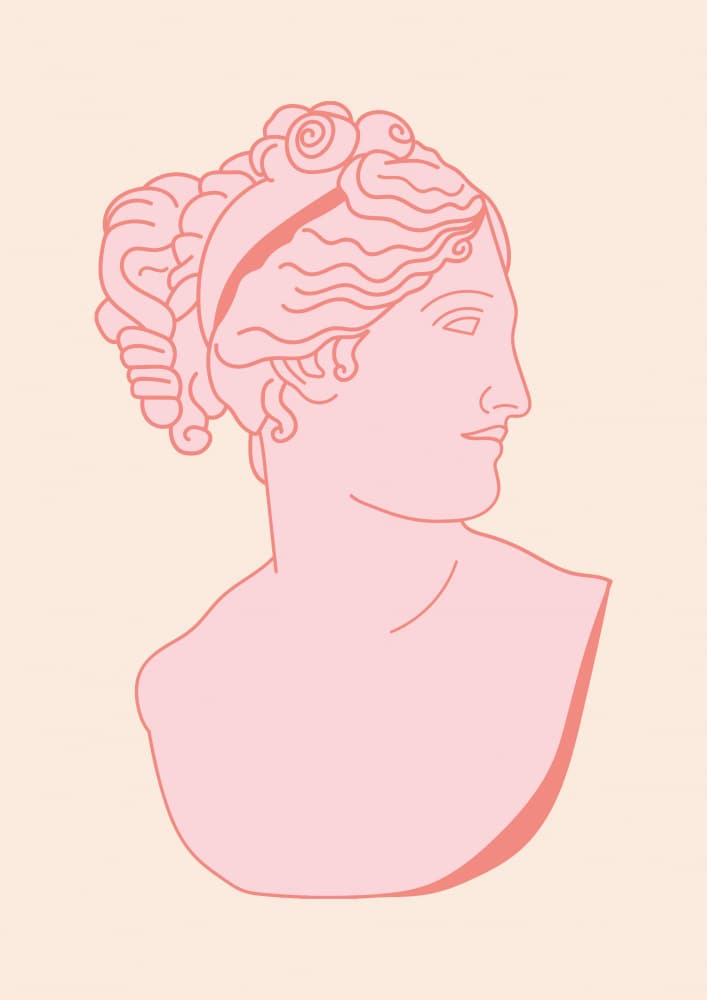 Pink Classical Bust by Talitha McQueen — canvas wall art