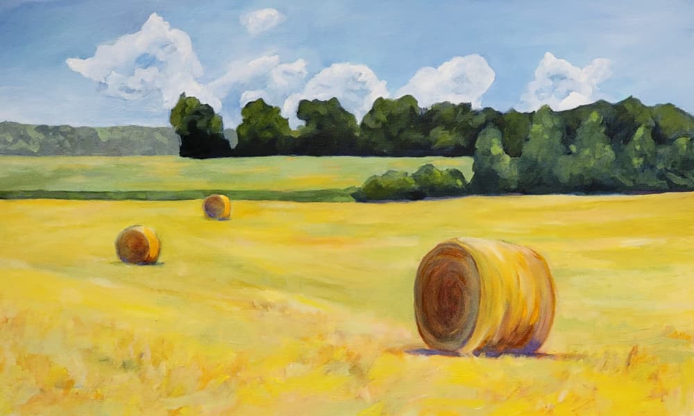 Golden Hay Field by Claire Whitehead — canvas wall art