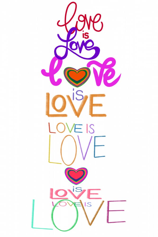 Rainbow Love Is Love by casa cartissi — canvas wall art