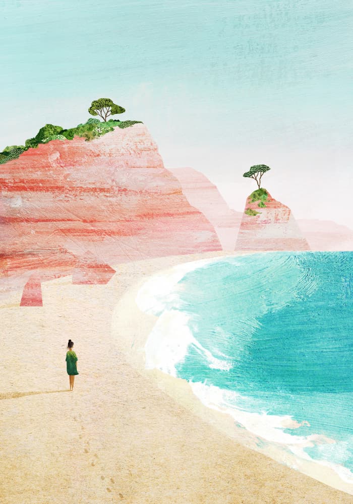 Coastal Serenity View by longwayhome — canvas wall art