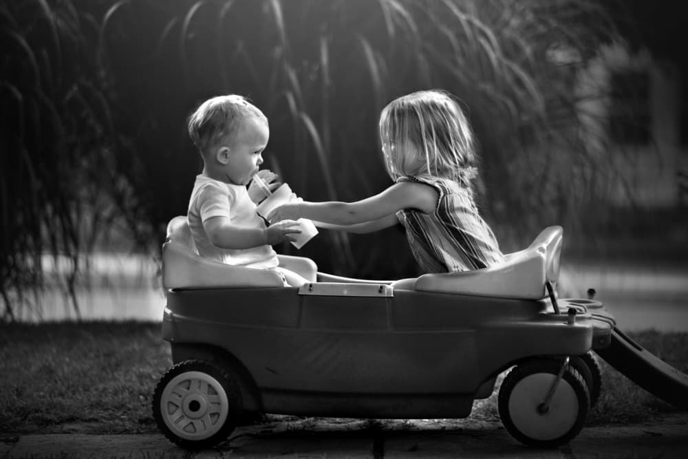 Young Children Sharing by Kapuschinsky — canvas wall art