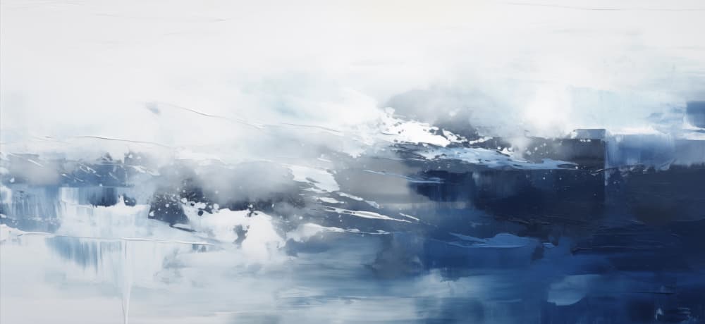Deep Blue Winter Abstract by SHANDU — canvas wall art