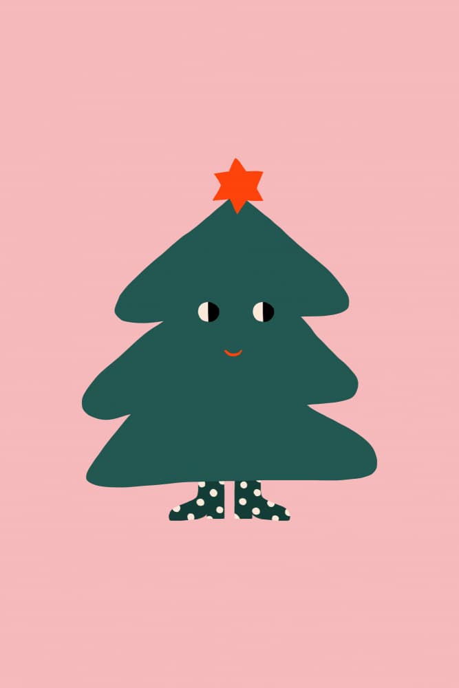 Happy Christmas Tree by Maren Gross — canvas wall art