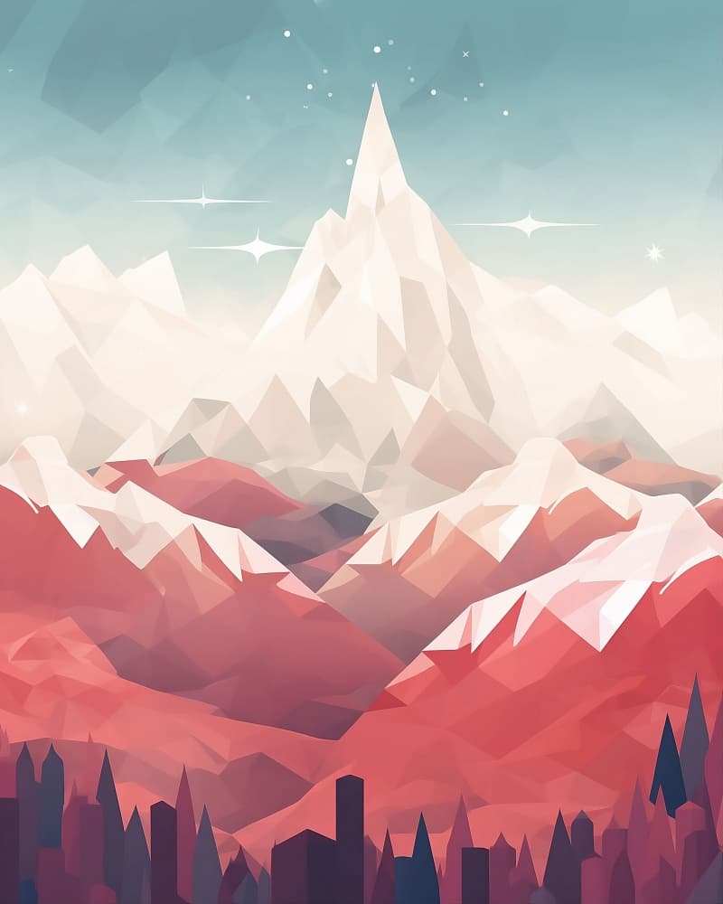 Majestic Geometric Landscape by Emiliano Deificus — canvas wall art