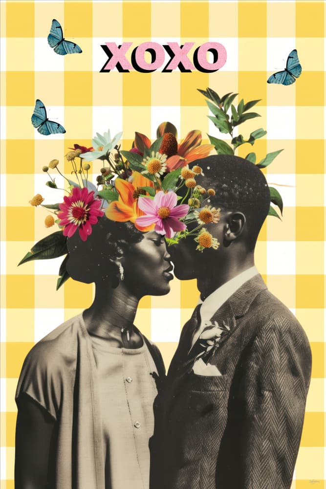 Romantic Floral Kiss by Sue Skellern — canvas wall art