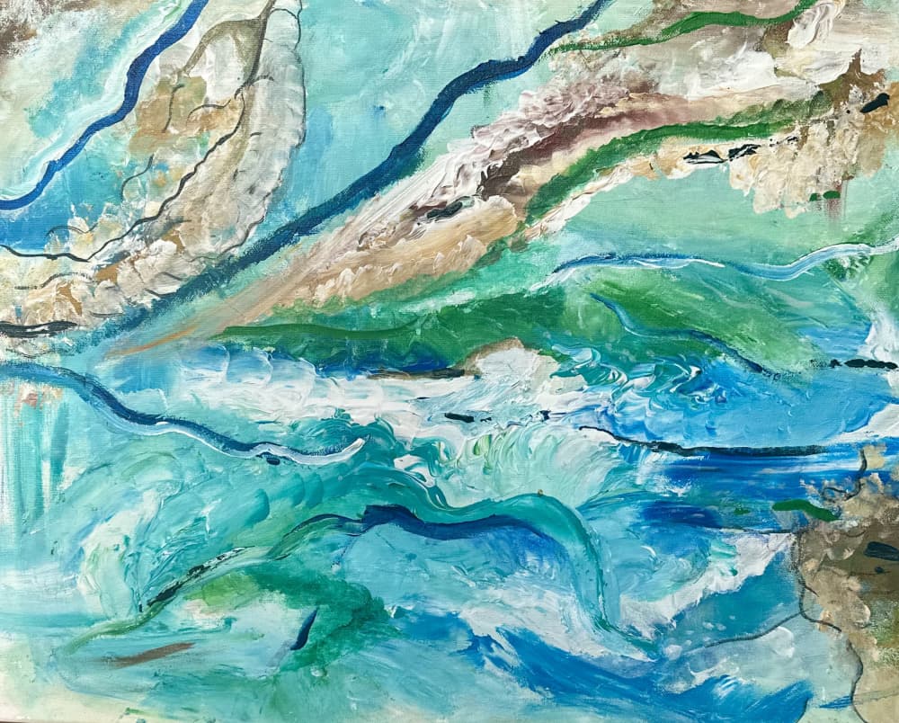 Abstract Ocean Flow by Annika Tiren — canvas wall art