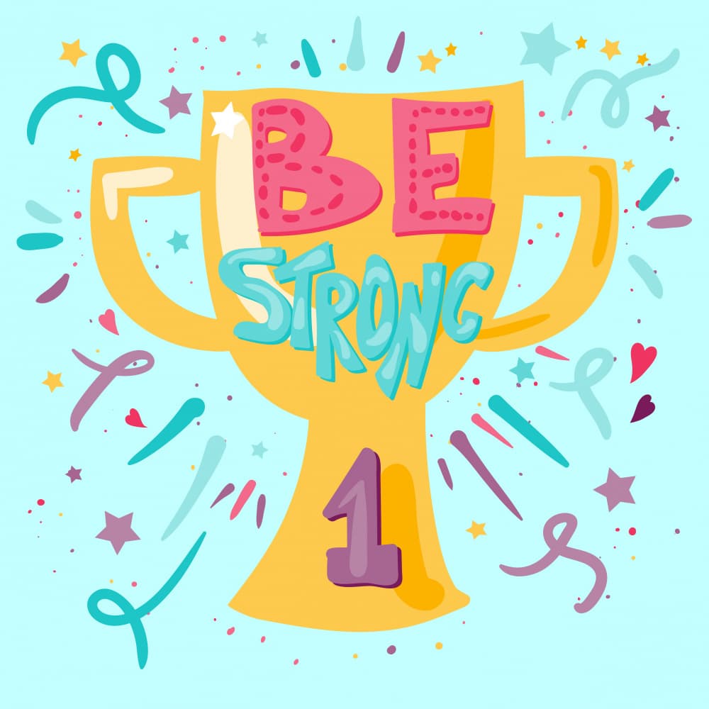 Golden Be Strong Trophy by Marika Barsrsind β canvas wall art