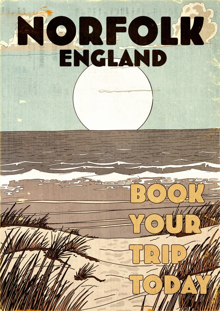 Vintage Norfolk Coast by Nicholas — canvas wall art