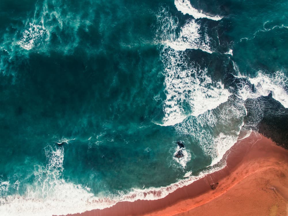 Vibrant Aerial Coastline by Javier Pardina — canvas wall art
