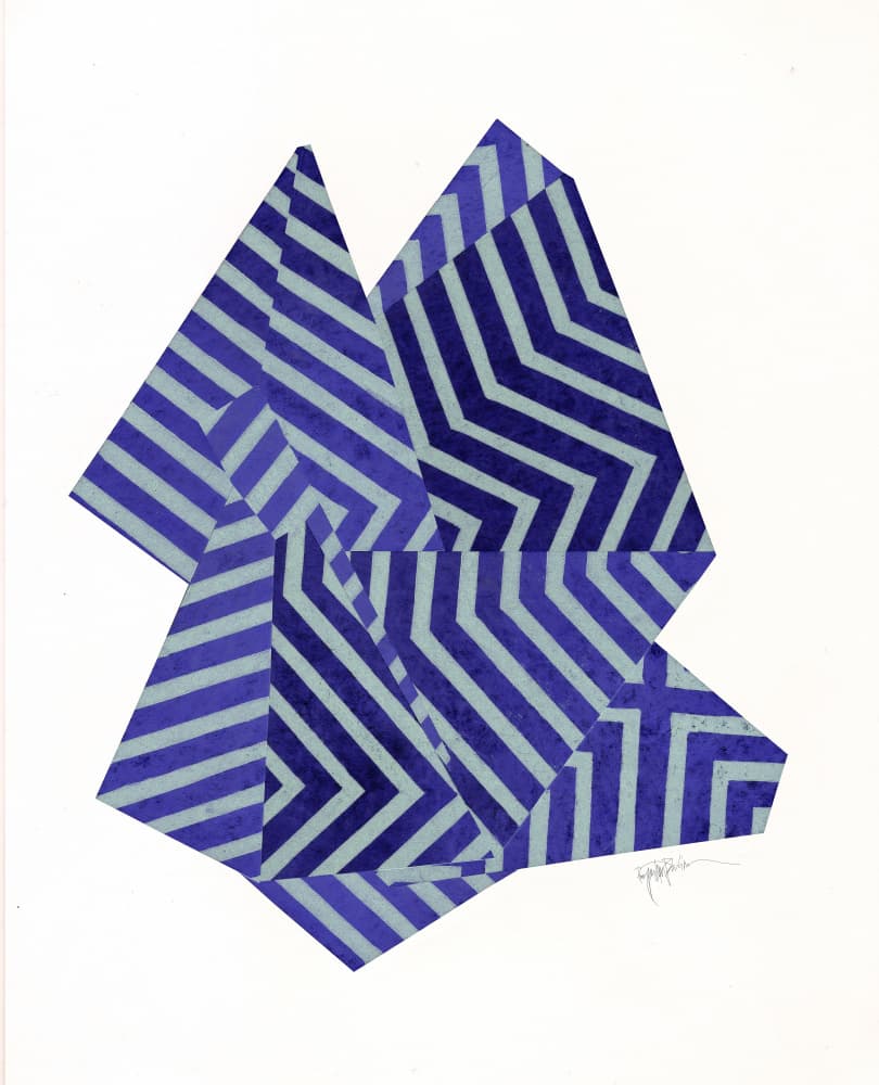 Optical Blue Stripes by Paulina Vårregn — canvas wall art