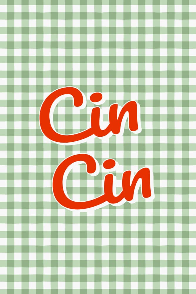 Cin Cin Gingham Pattern by Karen Menzenbach — canvas wall art
