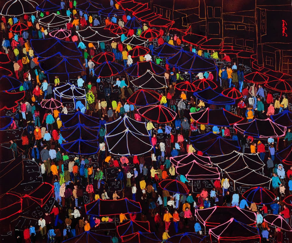 Vibrant Night Market by Jukyong Park — canvas wall art