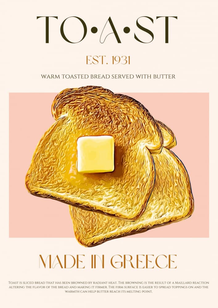 Warm Buttered Toast by Nazma Khokhar — canvas wall art