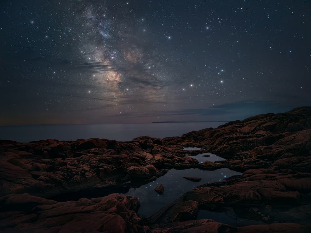 Milky Way Rocky Shore by Ben.C.L — canvas wall art
