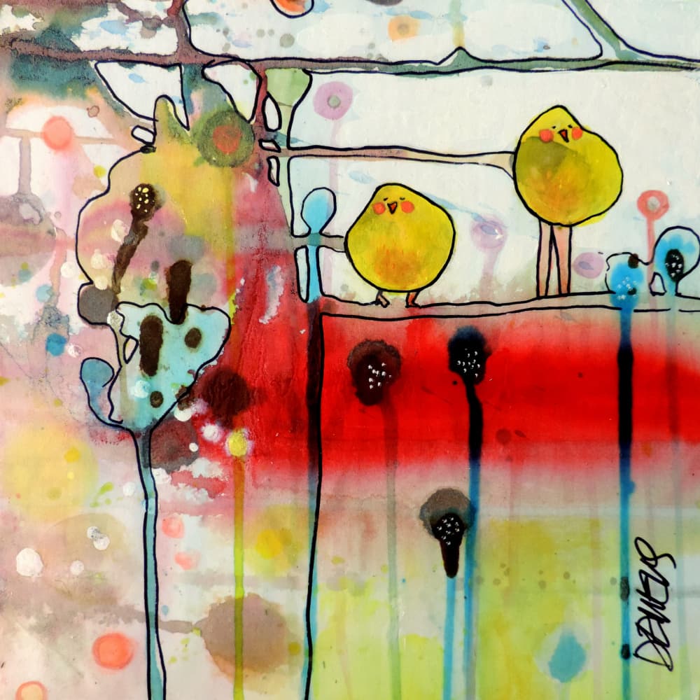 Cheerful Yellow Birds by Sylvie Demers — canvas wall art
