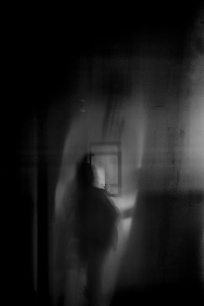Mysterious Hallway Figure by Hilde Ghesquiere — canvas wall art
