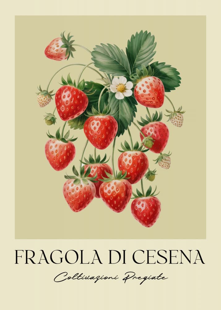 Vintage Strawberry Botanical by Andreas Magnusson — canvas wall art