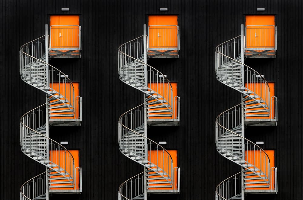 Modern Orange Spirals by Hans-Wolfgang Hawerkamp — canvas wall art