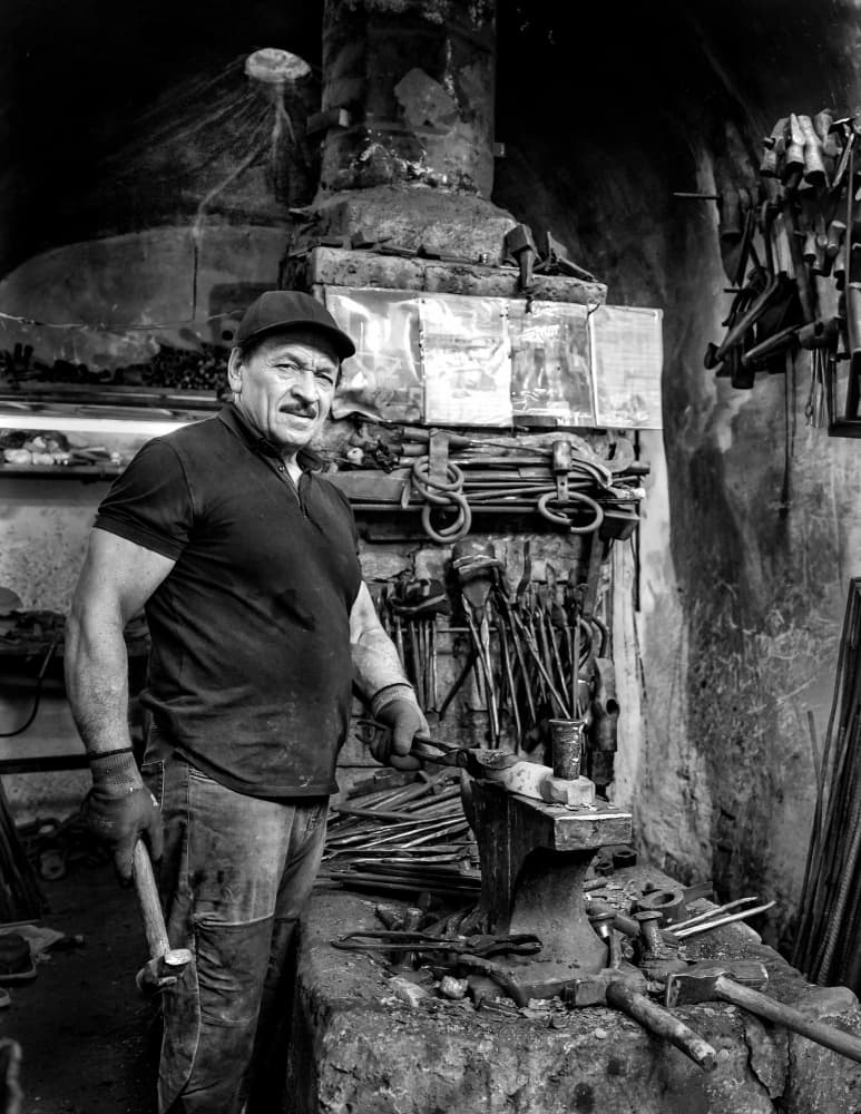 Strong Blacksmith Portrait by Bashar Alsofey — canvas wall art