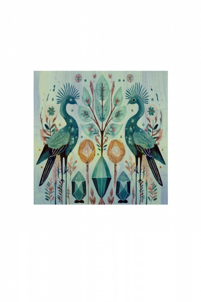 Symmetrical Peacocks In Nature by casa cartissi — canvas wall art