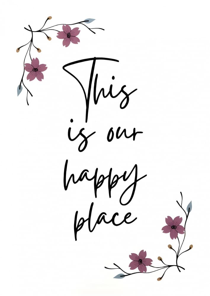 Our Happy Place Floral by Kristina N. - SoulArt Shop — canvas wall art