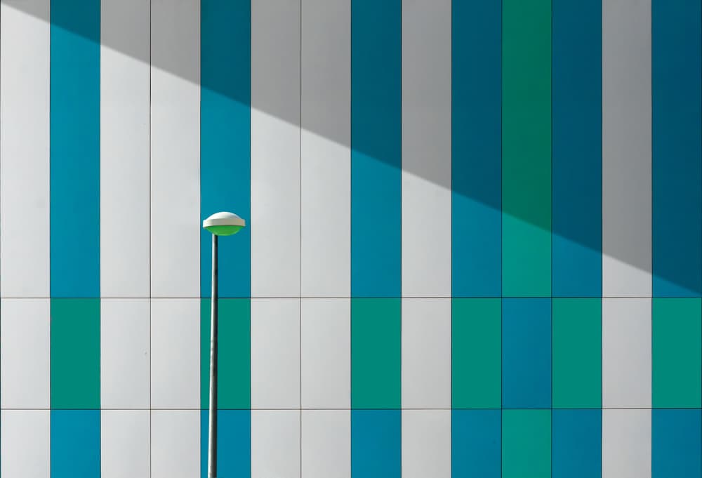 Geometric Stripes Lamppost by Alfonso Novillo — canvas wall art