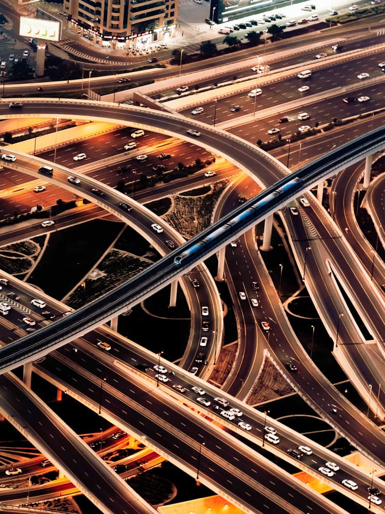 City Night Interchange by Andy Bauer — canvas wall art