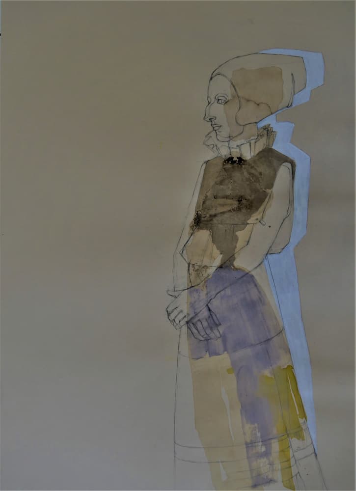 Abstract Historic Woman by Doris Schmitz — canvas wall art