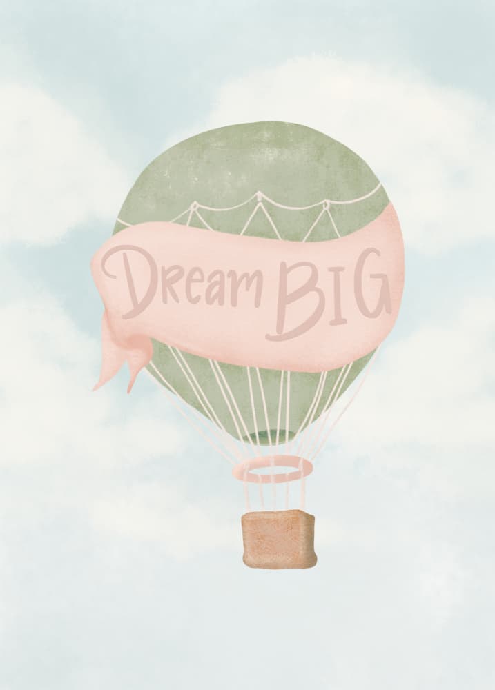 Dream Big Hot Air Balloon by Aminah Eleonora — canvas wall art