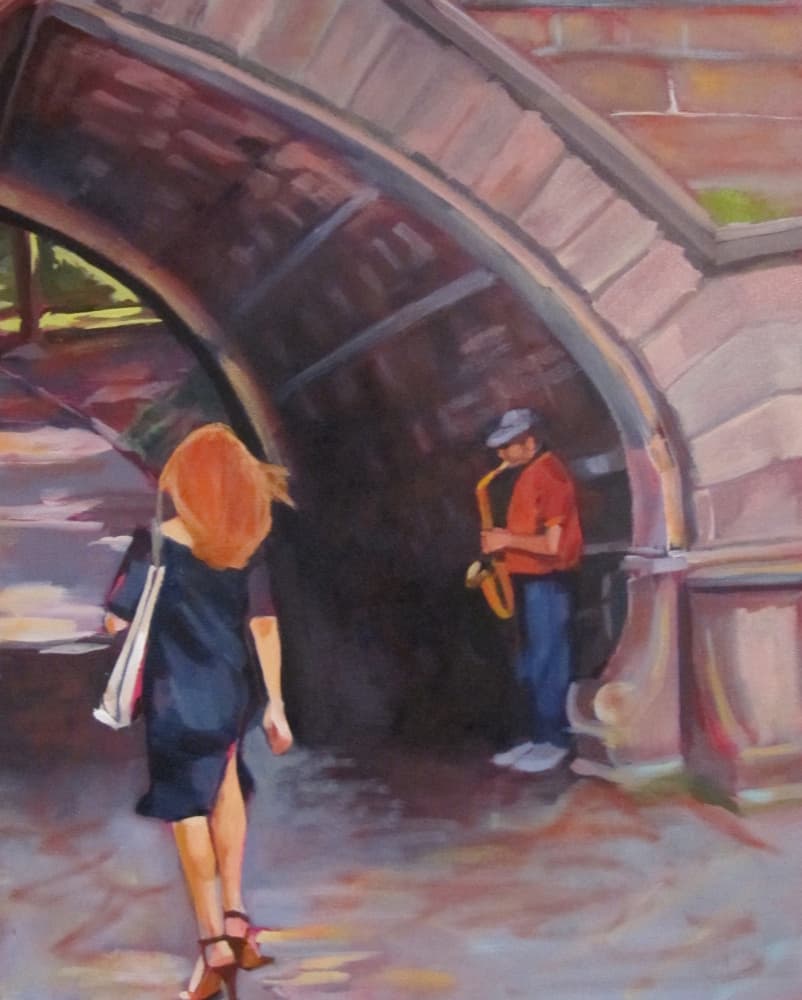 Urban Melody Under Arch by Maxine Shore — canvas wall art