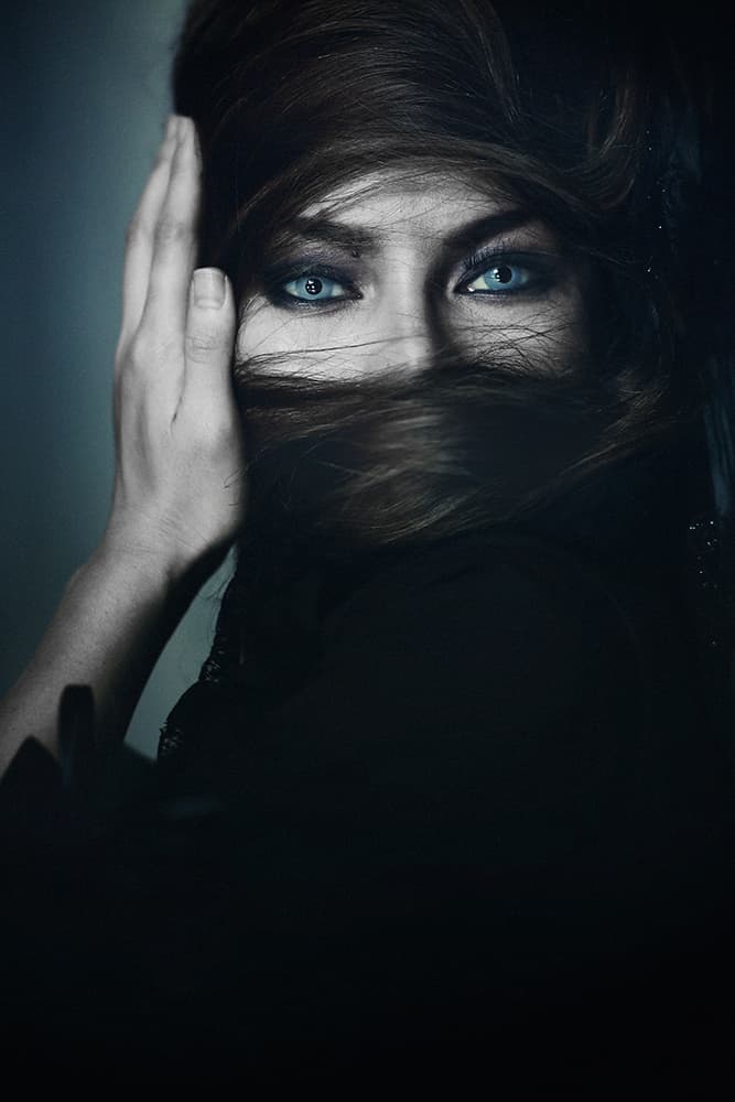Mysterious Blue Eyes by Abr Abe — canvas wall art