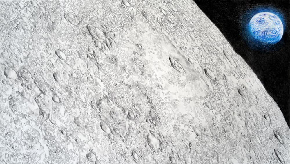 Lunar Surface Earth View by Anne Wölk — canvas wall art