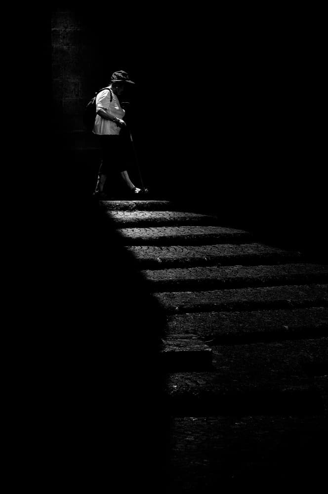 Walking Down Dark Steps by Antonio Grambone — canvas wall art