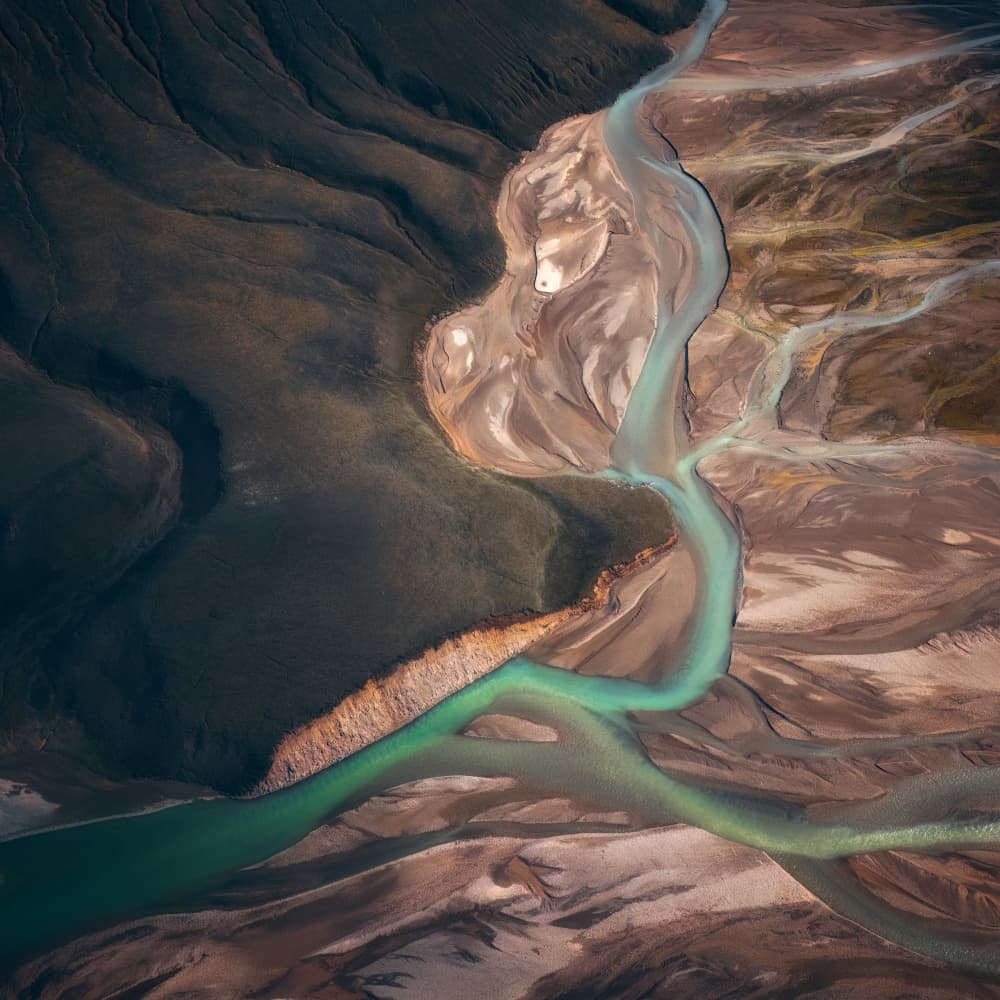 Aerial River Patterns by Aidong Ning — canvas wall art