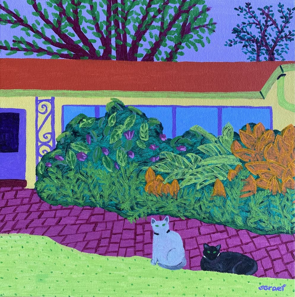 Two Cats by Sue Graef — canvas wall art