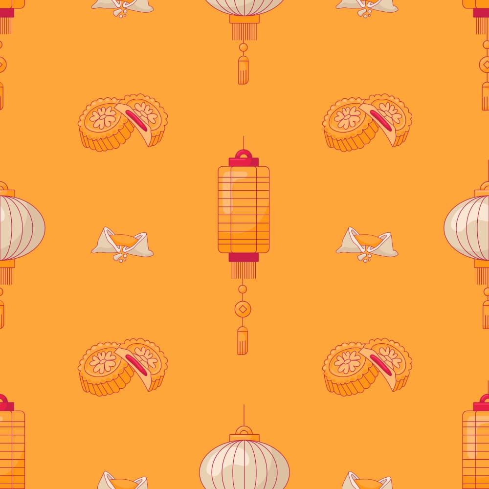 Festive Mooncake Lanterns by Marika Barsrsind β canvas wall art