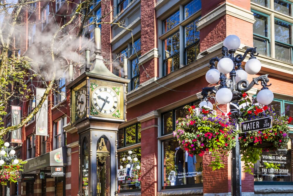 Vancouver Gastown Steam Clock by Melanie Viola — canvas wall art