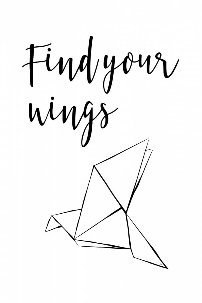 Find Your Wings Origami by Martina — canvas wall art