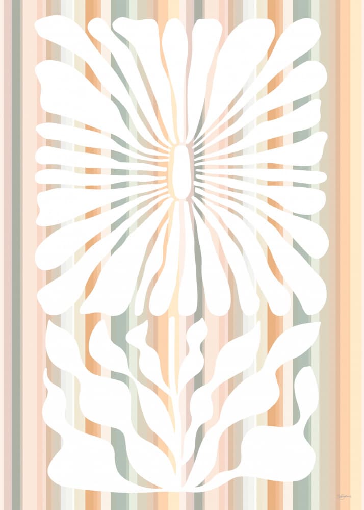 Abstract Bloom Stripes by Sue Skellern — canvas wall art