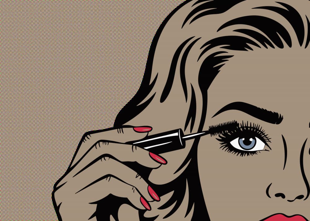 Pop Art Mascara Application by Andreas Magnusson — canvas wall art