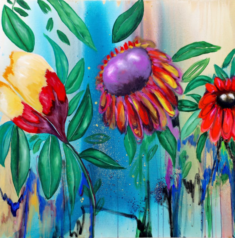 Vibrant Floral Bloom by POOVI ART — canvas wall art