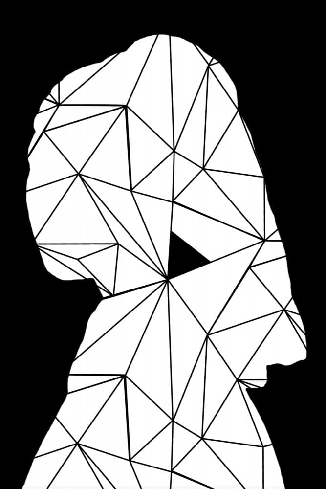 Geometric Woman Profile by Marja van den Hurk — canvas wall art